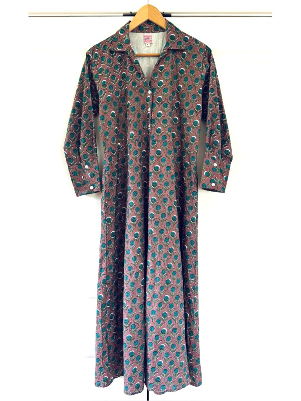 Mod’s Mahal Tuckernuck Dress India block print cotton fit & flare shirt dress